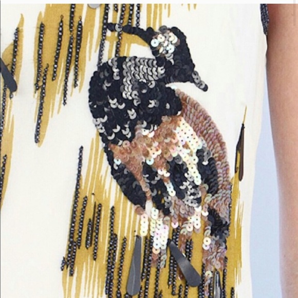 French Connection Reef Sequin Beaded Bird Dress - Picture 3 of 8